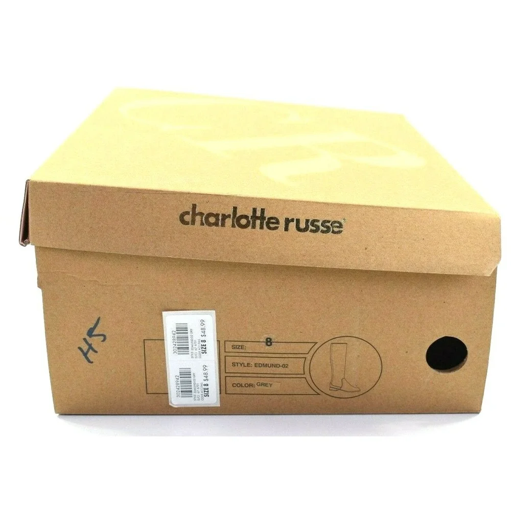 Charlotte Russe Women's Gray Knee High Boots Size 8 with‎ Box